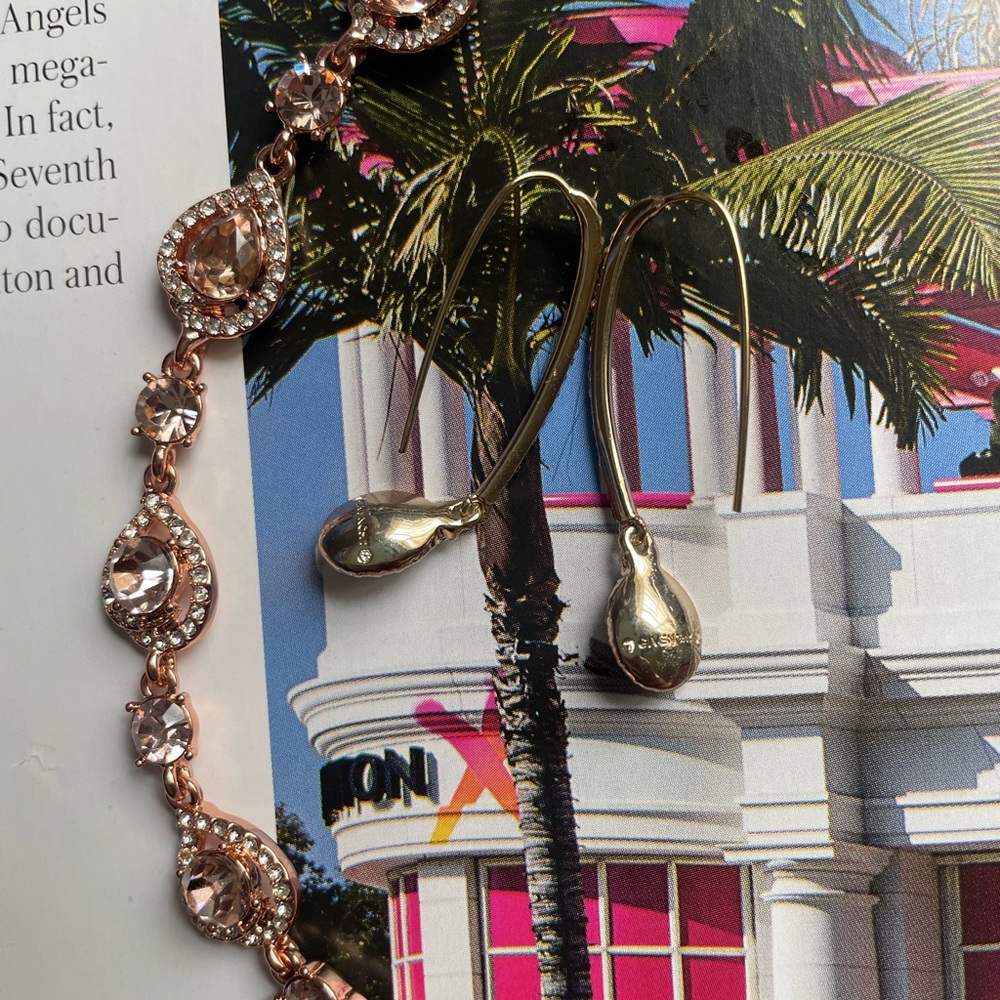 Givenchy Pink Crystal Flex Bracelet W/Earrings - Picture 5 of 10